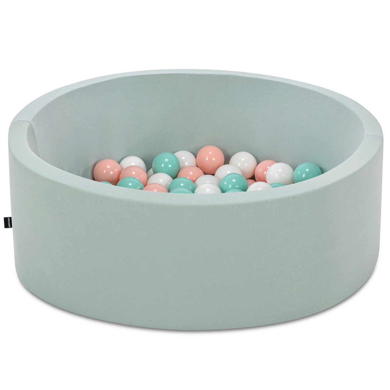 Piscina cu bile, Bubble Pops v11, 150 bile, Ø85 x 30 cm, bumbac/plastic, menta - imagine 3